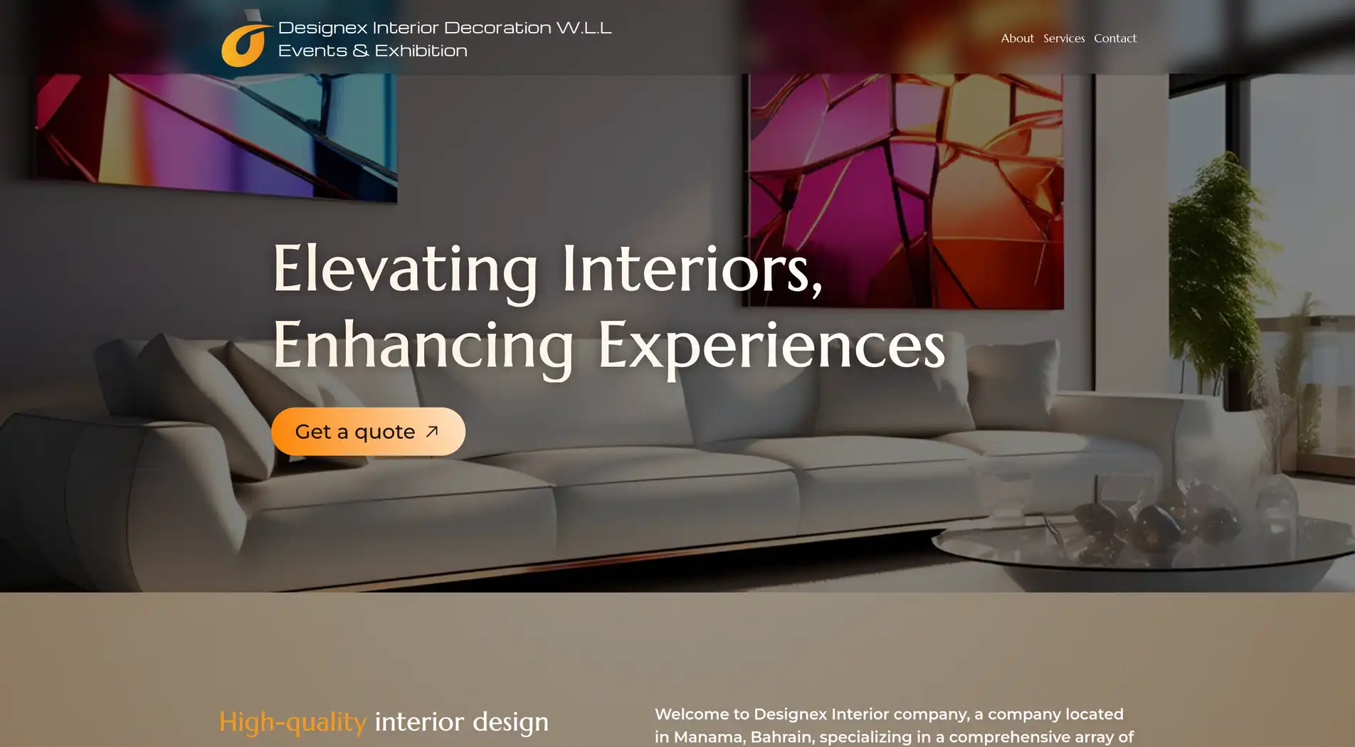 Designex Interiors website designed & developed by Websynth Technologies LLP (Calicut, Kerala, India)