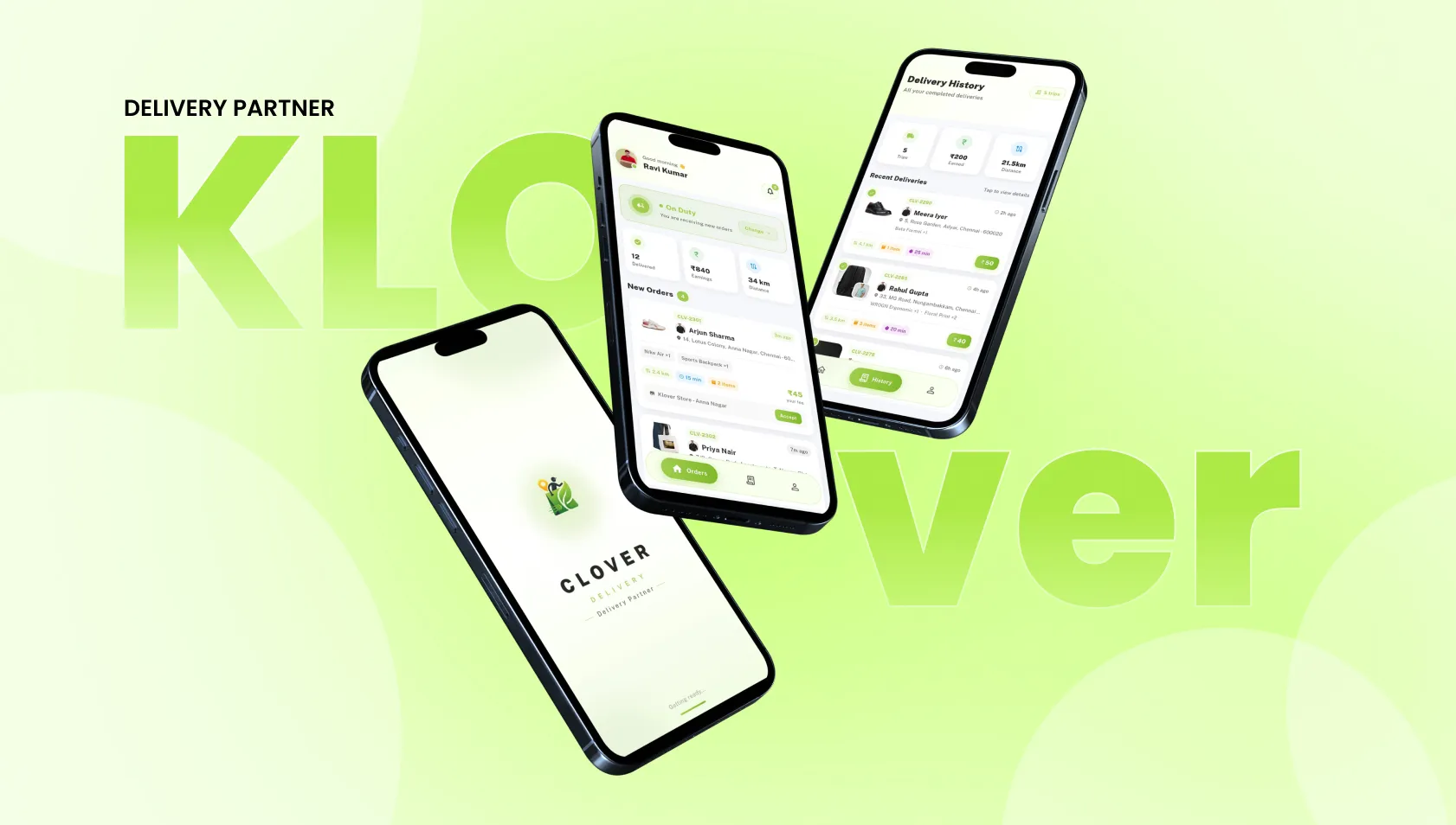 Klover Partner app screens