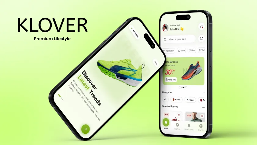 Klover app screens