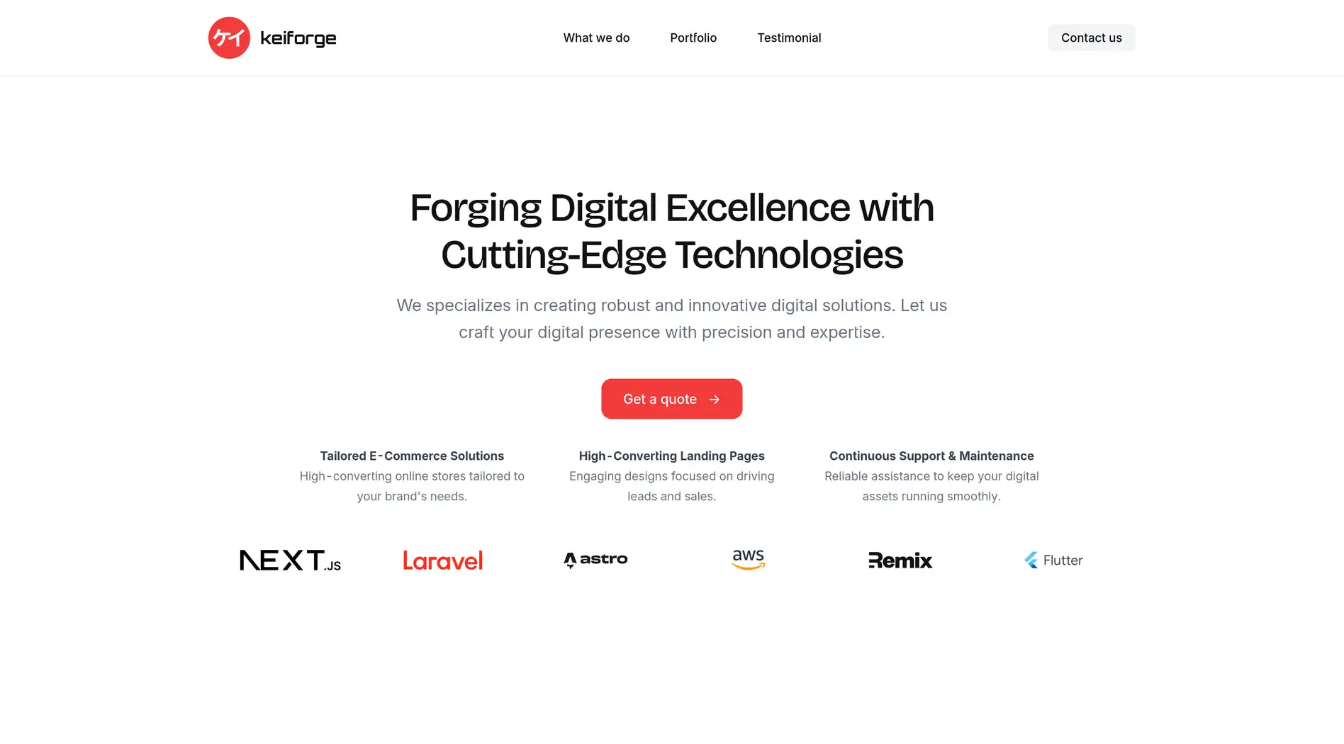 keiforge technologies website preview